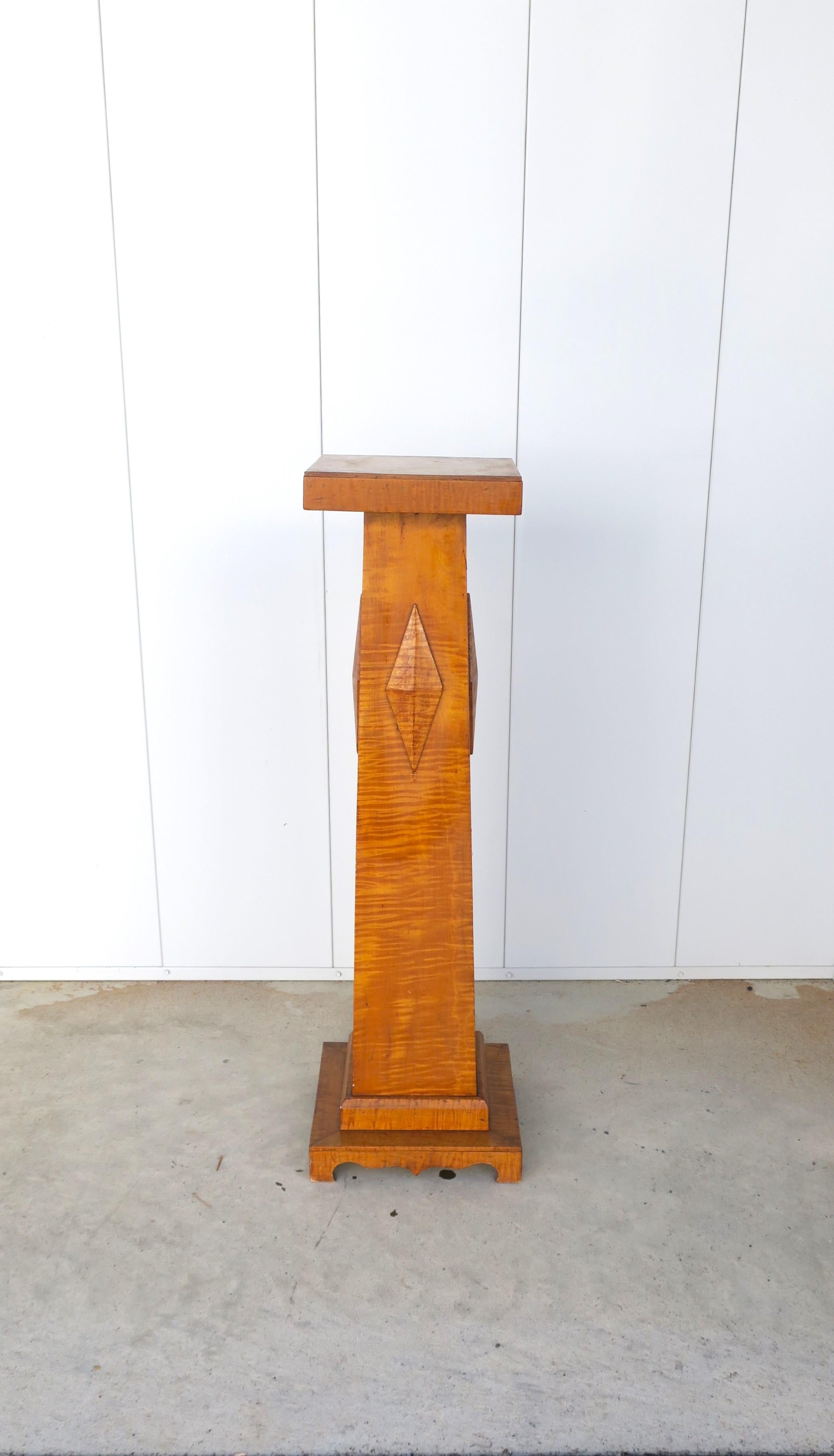 Hand-Crafted English Wood Column Pedestal Stand For Sale