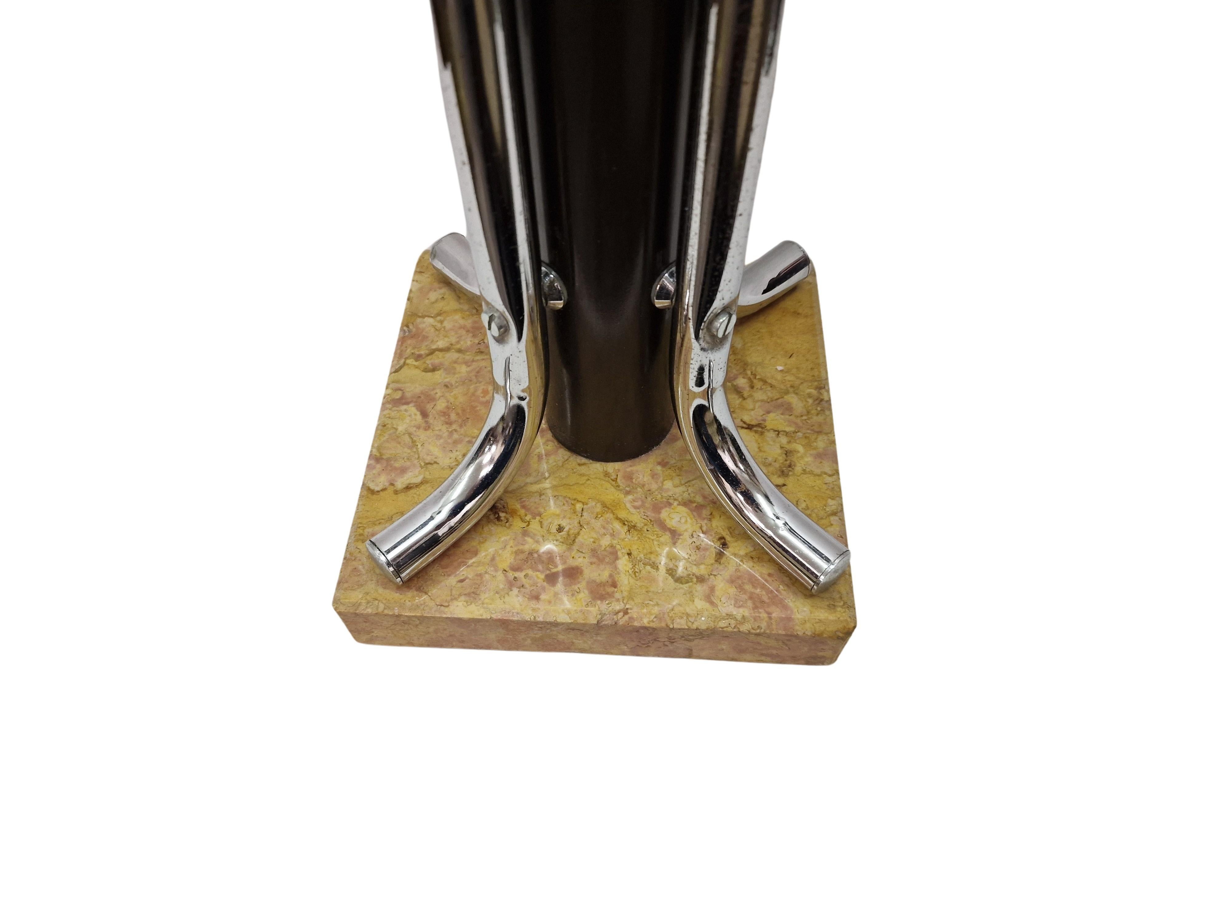 Columna, pedestal, pilar, mármol, acero tubular cromado, años 40 Mediados de siglo, Italia Italiano en venta