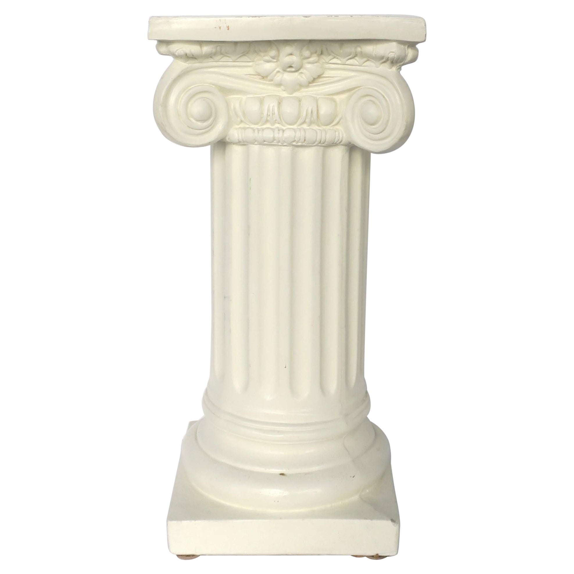 Column Pedestal Pillar Plaster Stand in the Grecian Ionic Neoclassical Style