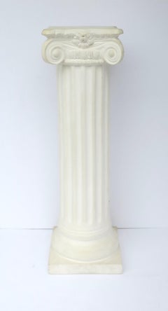 Column Pillar Pedestal White Plaster Stand Grecian Ionic Neoclassical Style