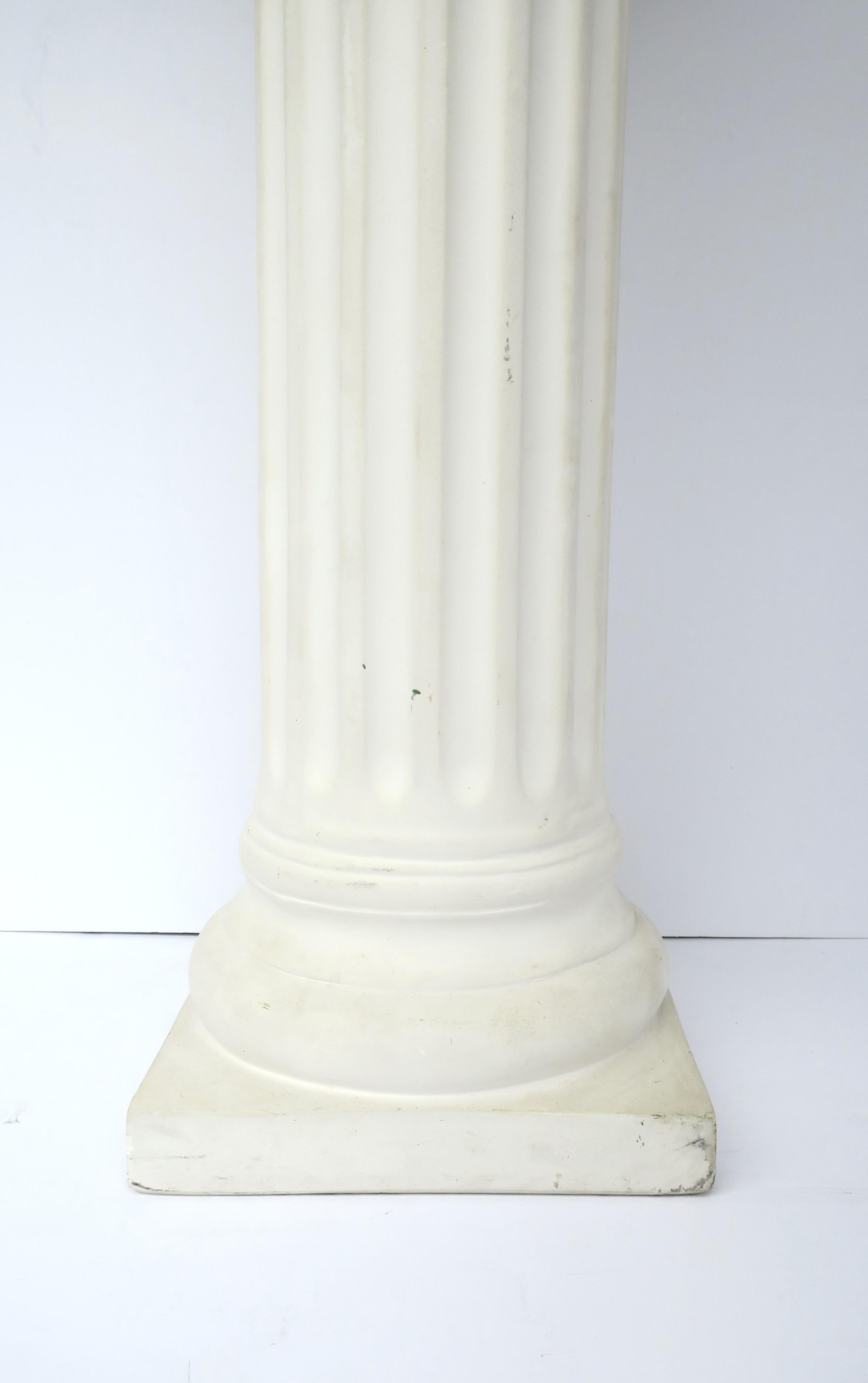 Column Pillar Pedestal White Plaster Stand Grecian Ionic Neoclassical Style 1