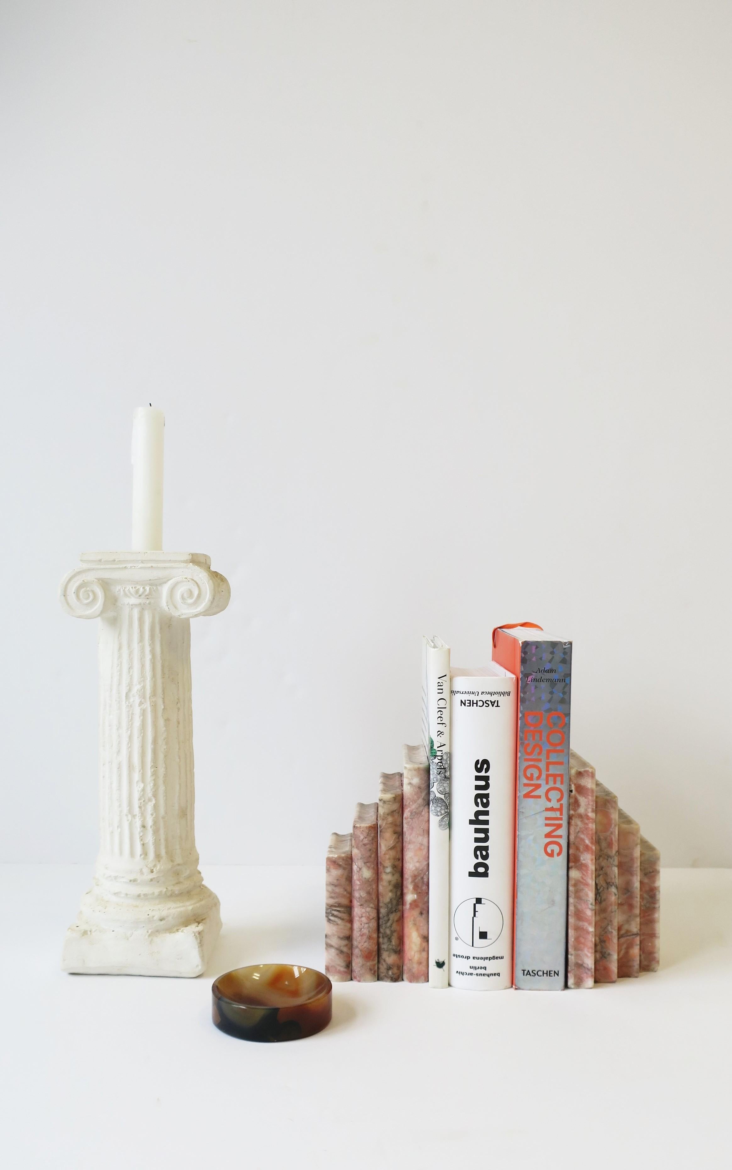 Column Pillar White Plaster Candlestick Holder Object Neoclassical Style, 1980s For Sale 6