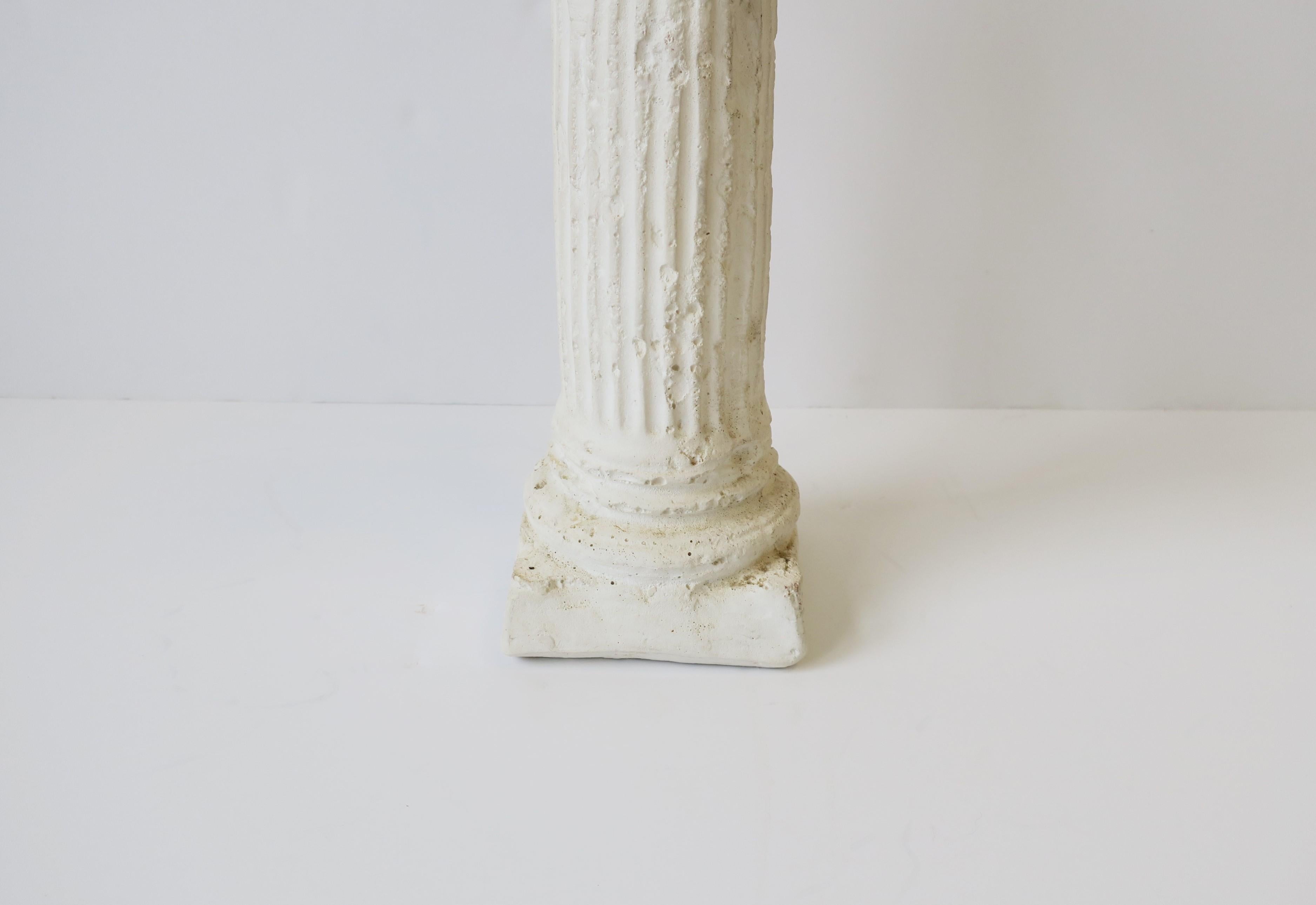 Column Pillar White Plaster Candlestick Holder Object Neoclassical Style, 1980s For Sale 8