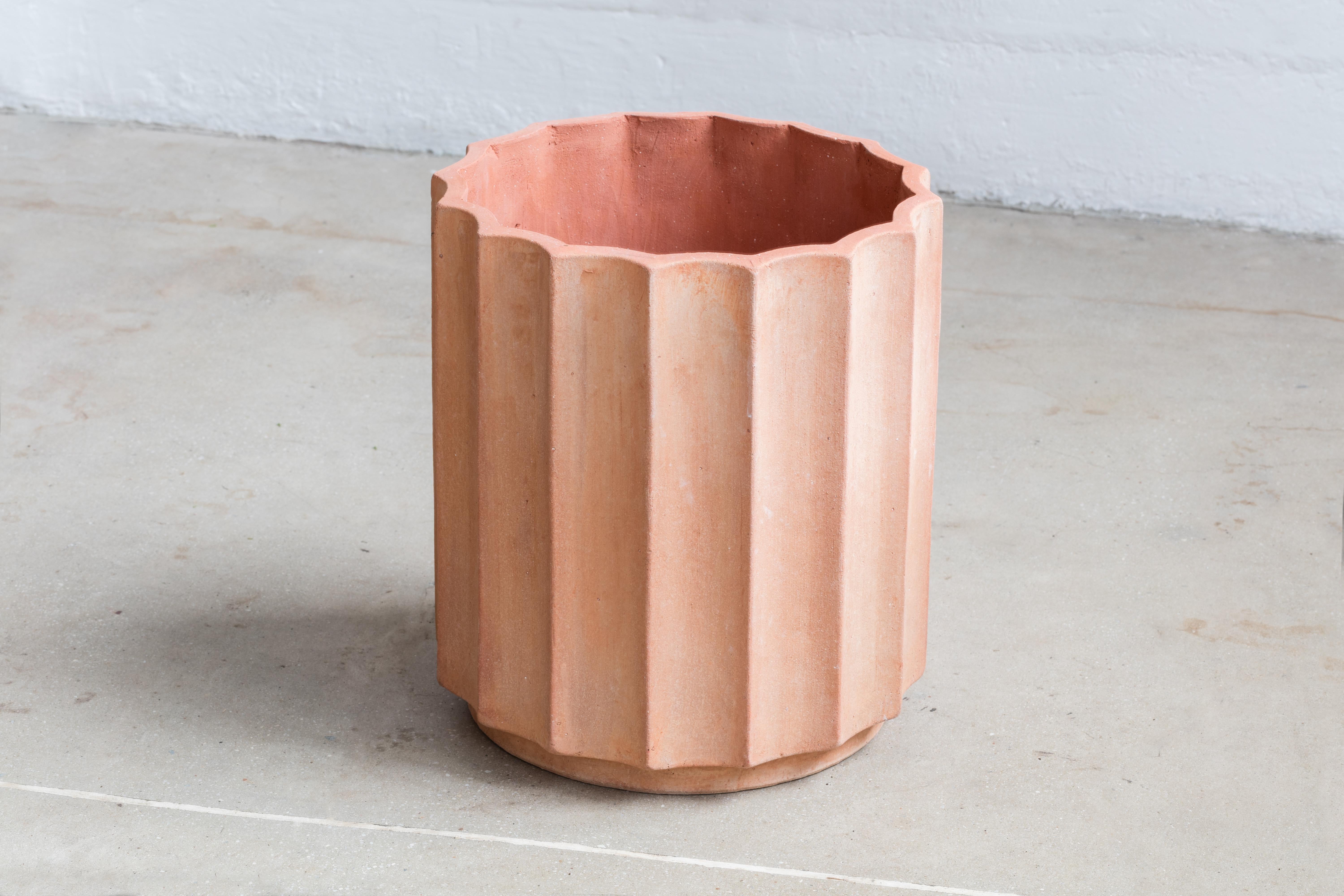 American Column Planter Large by Billy Cotton in Terracotta For Sale