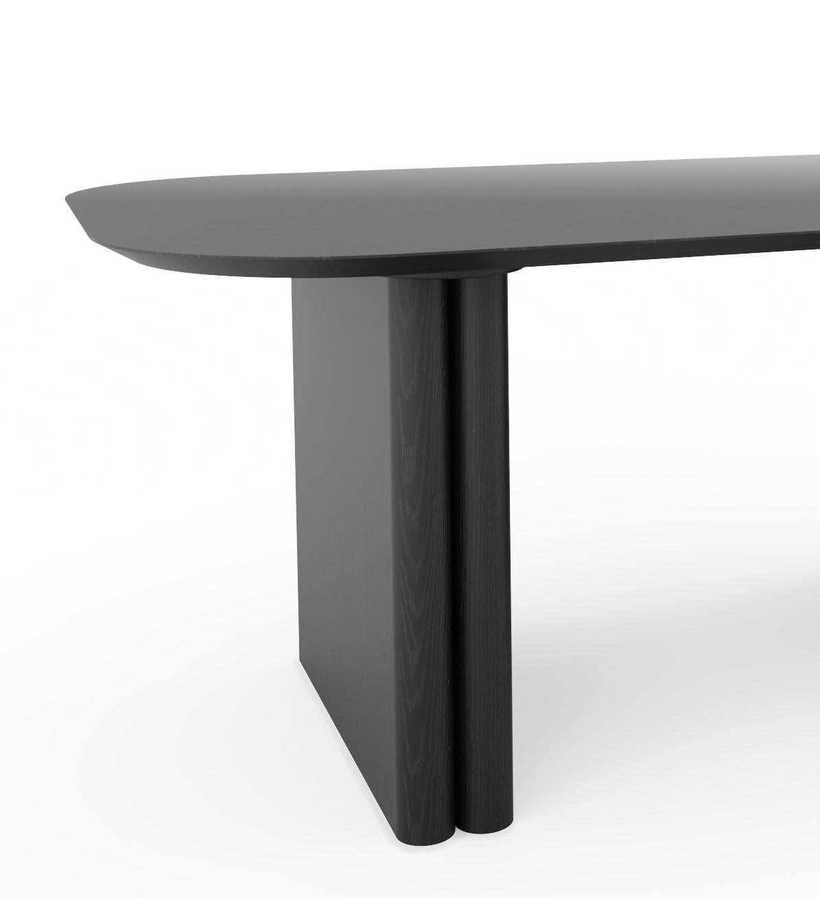 American Column Rectangular Table by Black Table Studio, Black, REP by Tuleste Factory  For Sale