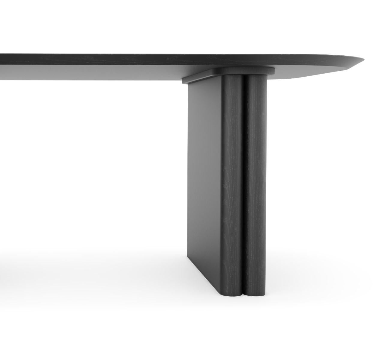 Column Rectangular Table by Black Table Studio, Black, REP by Tuleste Factory  In New Condition For Sale In New York, NY