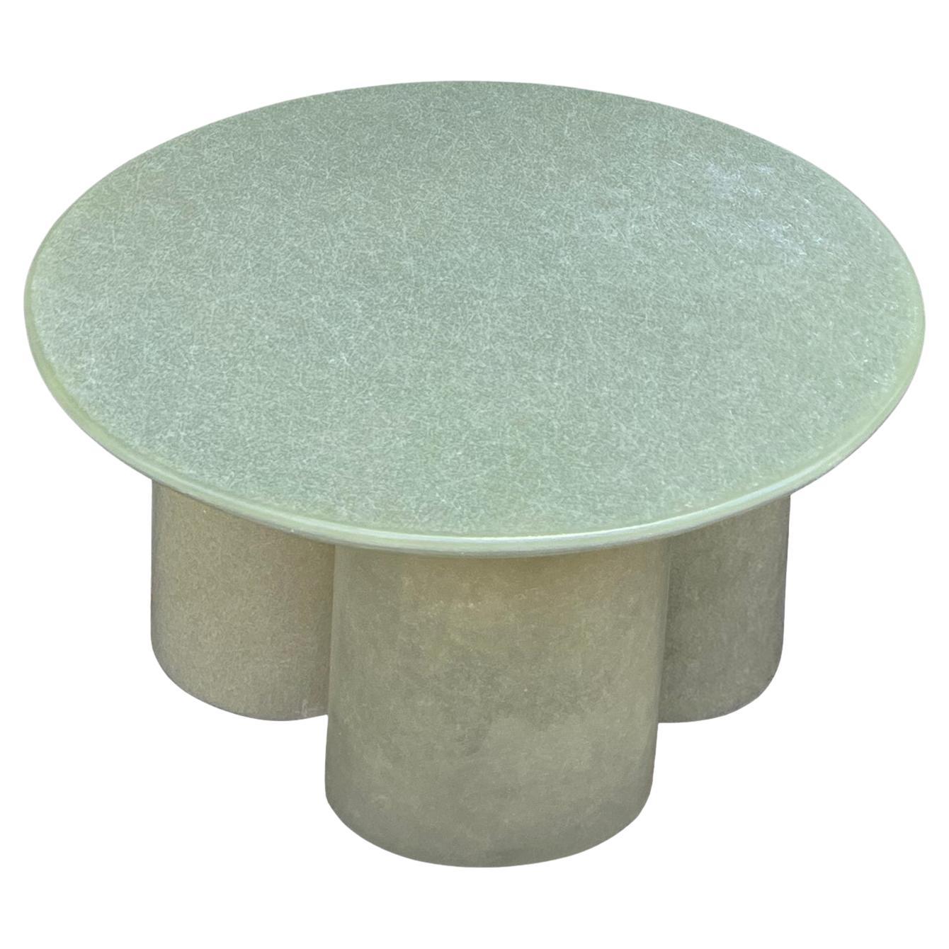 Table basse ronde à colonnes en Greene & Greene, fabriquée à la main par VAVA Objects