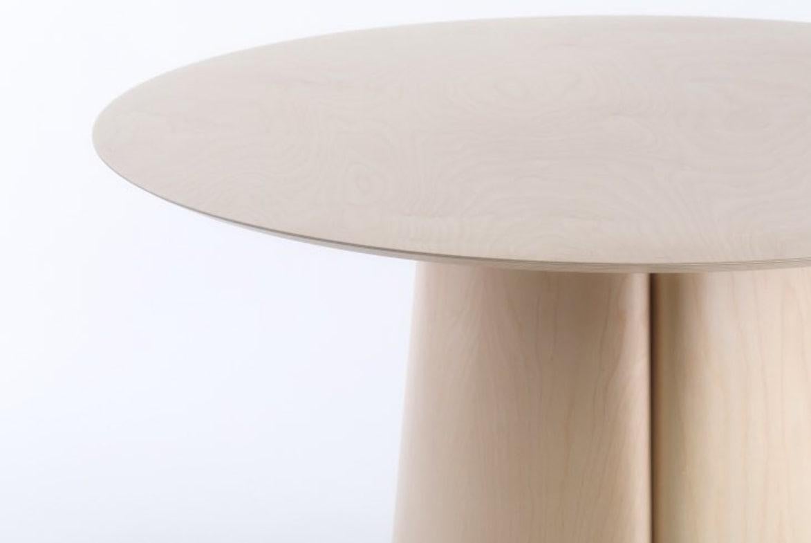 Wood Column Round Table by Black Table Studio, Black, REP by Tuleste Factory For Sale