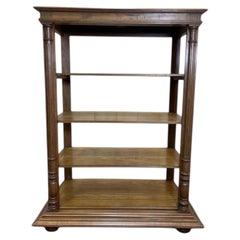 Étagère à colonnes en noyer, style Napoléon III