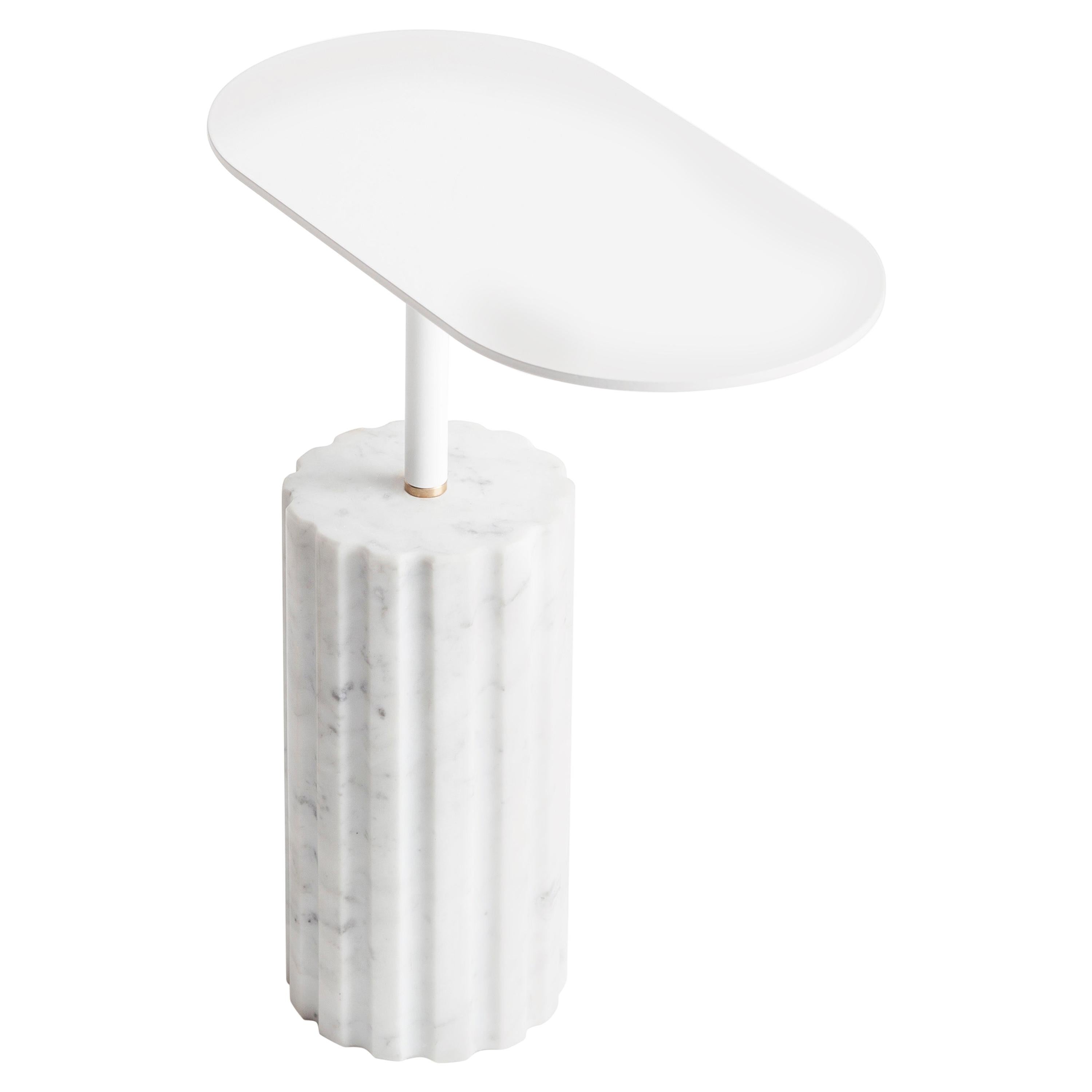 Monolith Side Table in Grey Rainbow Marble at 1stdibs