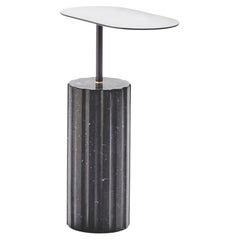 “Column Side Table XL” Black Marquina Marble Side Table by Aparentment