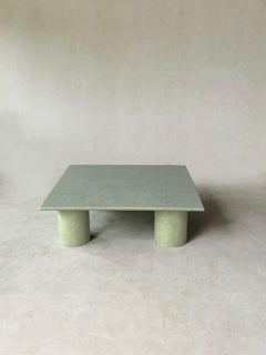 Table basse carrée vert brut, fabriquée à la main par VAVA Objects