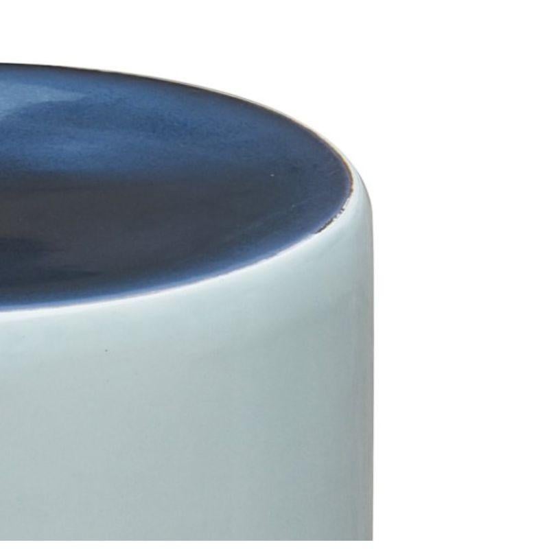 Column Stool, Celadon, Blue Glaze by WL Ceramics In New Condition For Sale In Geneve, CH