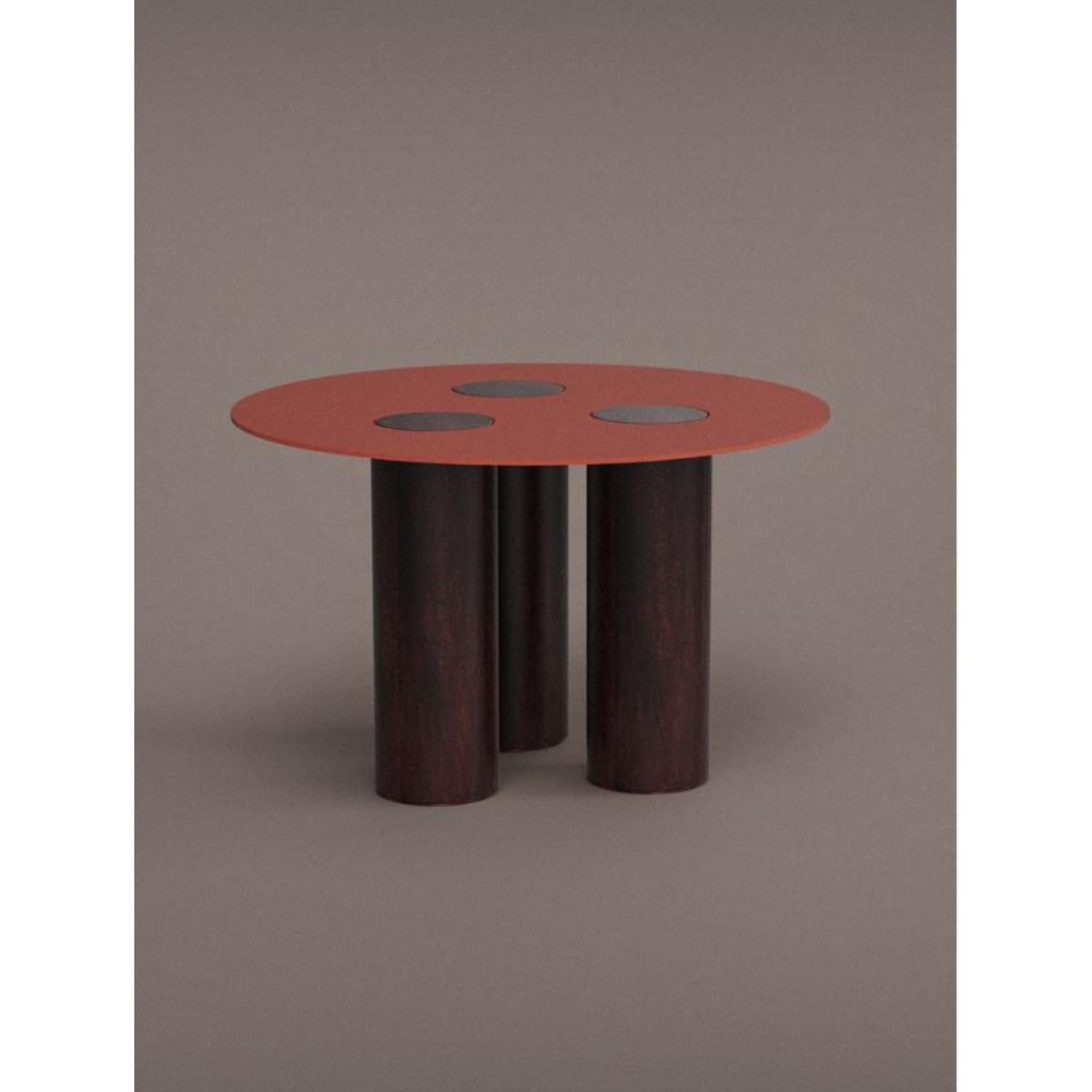 Column Table by WL Ceramics
Designer: David Derksen
Materials: Porcelain
Dimensions: H75 x Ø120 cm

Porcelain cylinders and corten steel plates form the basic elements of this series, with which it is possible to create shelving, side tables, low
