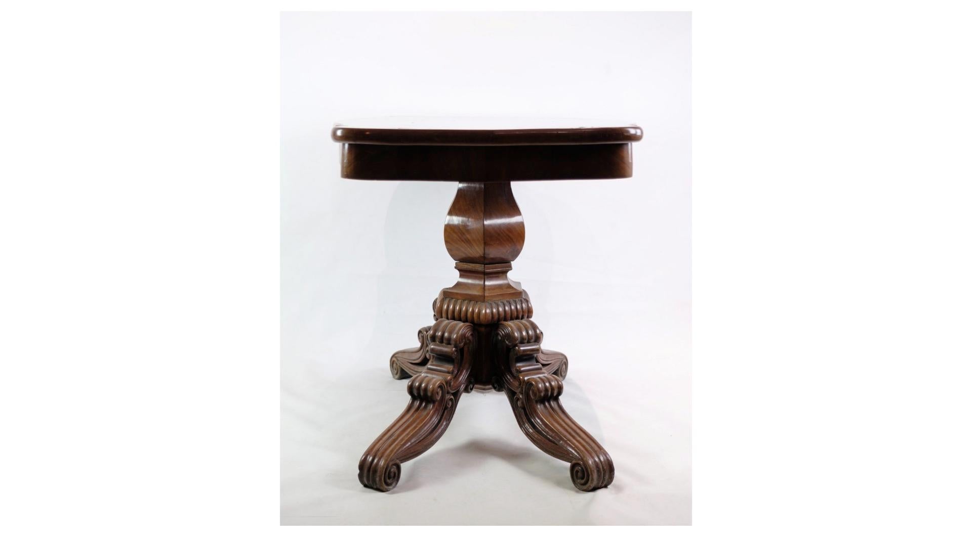 Late Empire Column Table Made In Mahogany From 1840s For Sale 1