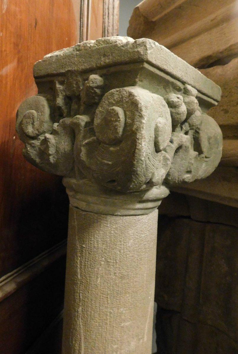 Italian Column with Capital Carved in Stone, Italy For Sale