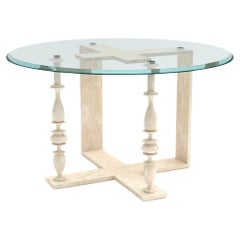 Columns Frame, Classical Bianco Veselye Marble Table by Luca Scacchetti