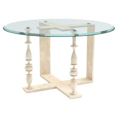 Columnus Frame, Classical Bianco Veselye Marble Table by Luca Scacchetti