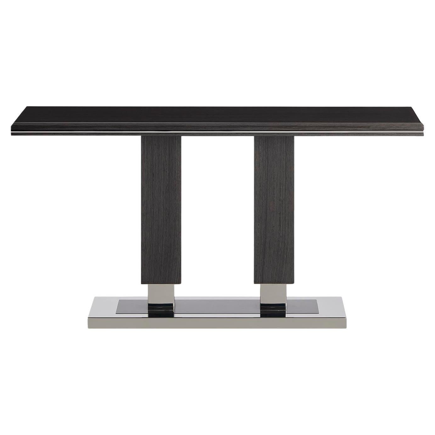 COLUNA Console in Grisio Gris and Stainless Steel base