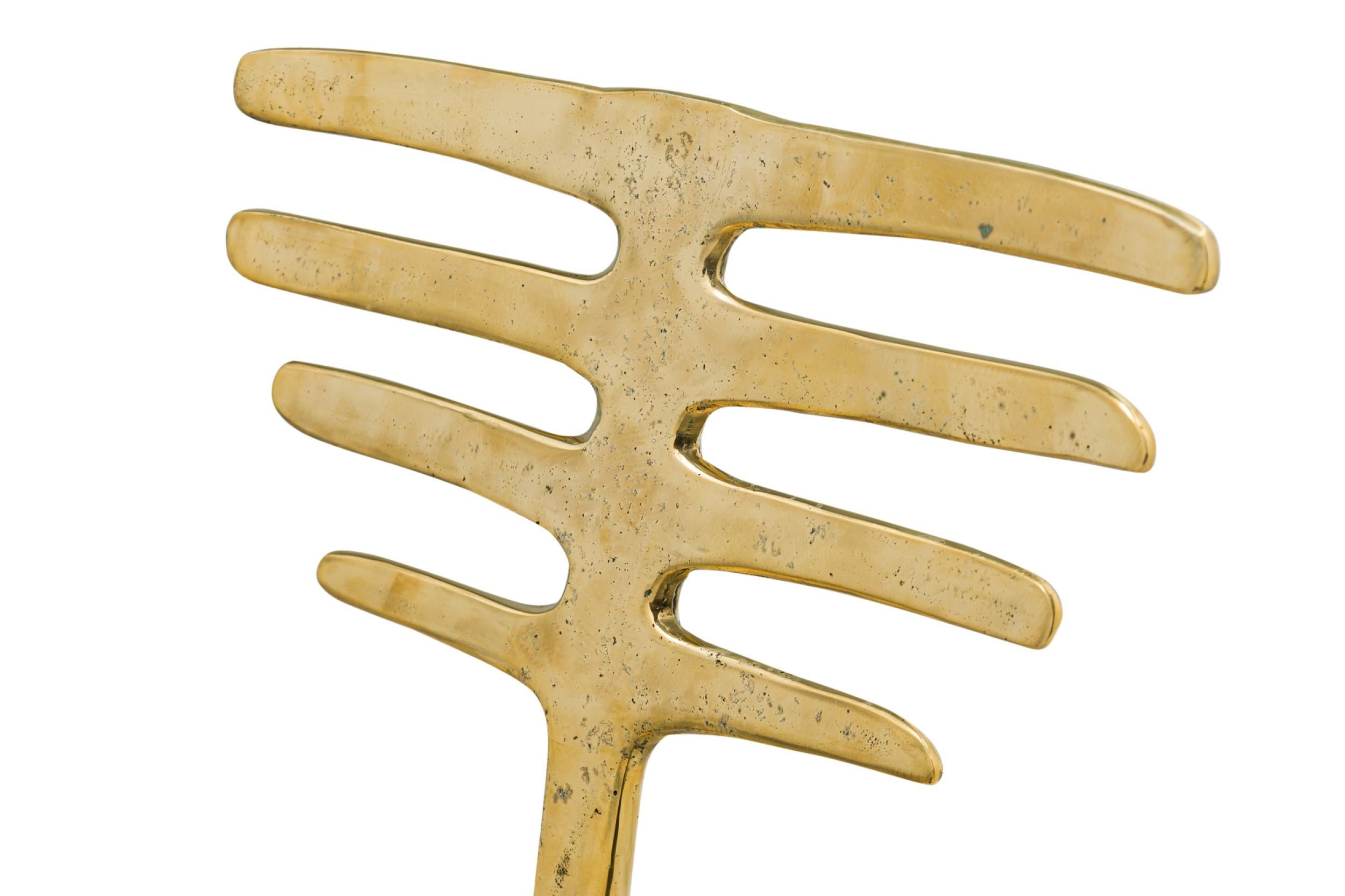 XXIe siècle et contemporain Chaises de salle à manger / chaises d'appoint en bronze poli de forme organique à lattes horizontales 