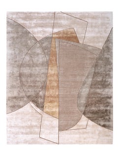 COLURE Hand Tufted Contemporary Rug in Beige and Blue Colours by Hands