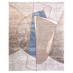 COLURE Hand Tufted Contemporary Rug in Beige and Blue Colours by Hands
