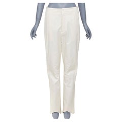 COLVILLE ivory cream cotton twill taped v raised hem harem pants IT42 M