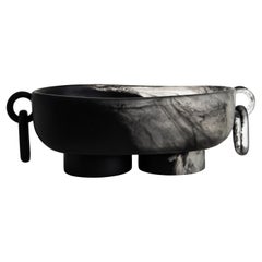 Comala Black & Clear Resin Handmade Pedestal Bowl