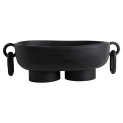Comala Handmade Black Resin Pedestal Bowl