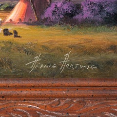 Campamento comanche Pintura al óleo original de Heinie Hartwig