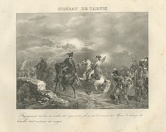 Combat of Tarvis, Battle Above the Clouds, Antique Madou Lithograph, 1827