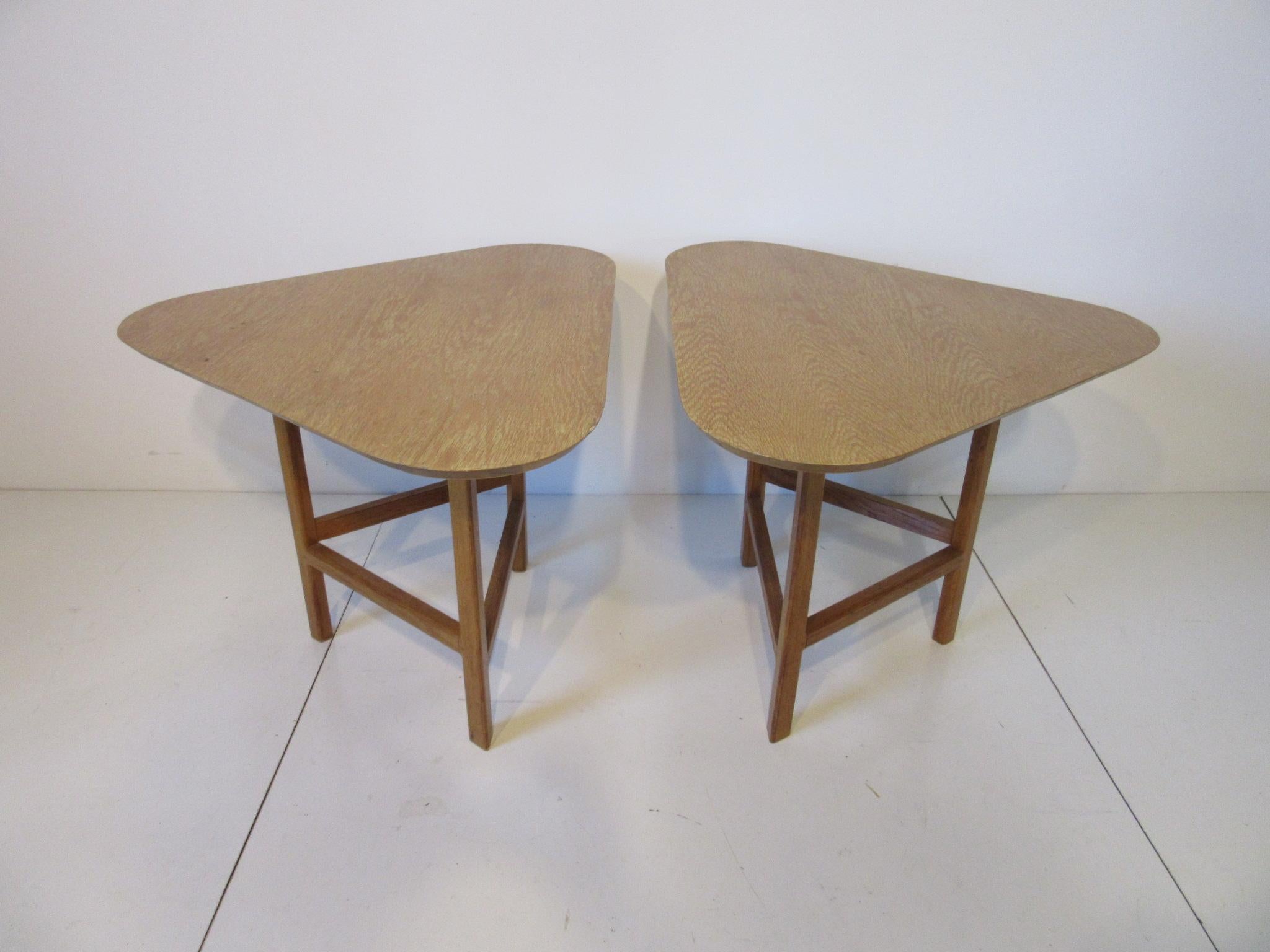 Mid-Century Modern Combed Oak Side Tables by Molly Gregory / Black Mountain College