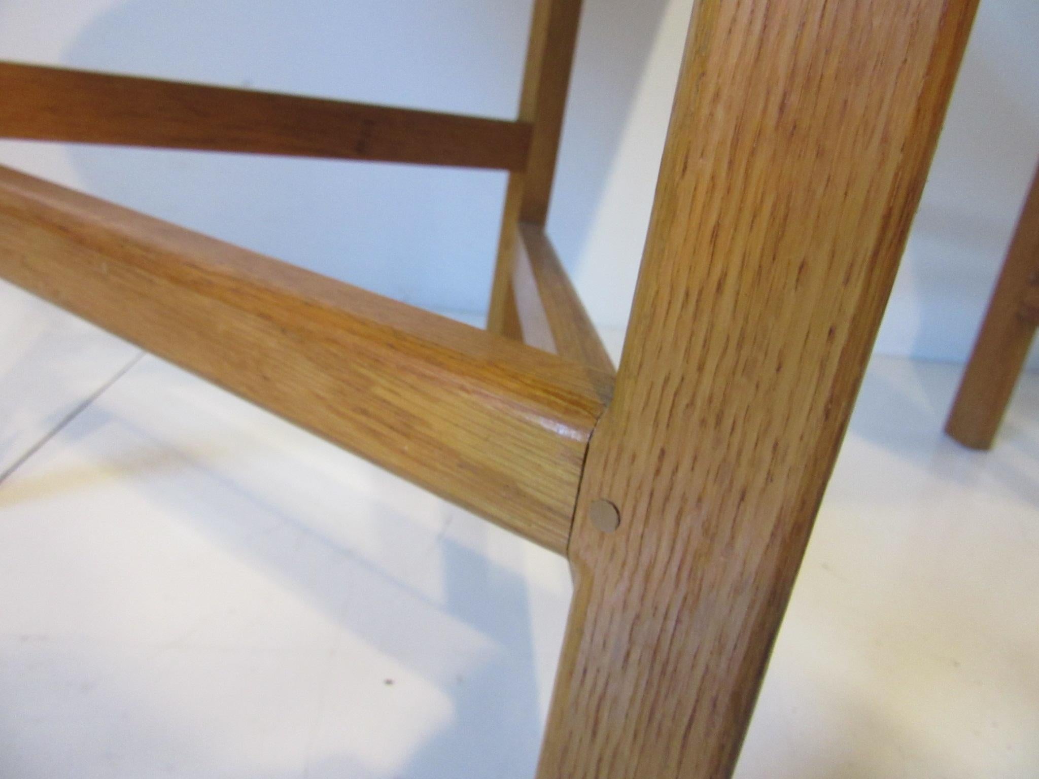 20th Century Combed Oak Side Tables by Molly Gregory / Black Mountain College