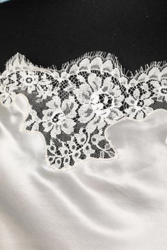 Combinaison dress in grey silk and lace Valentino