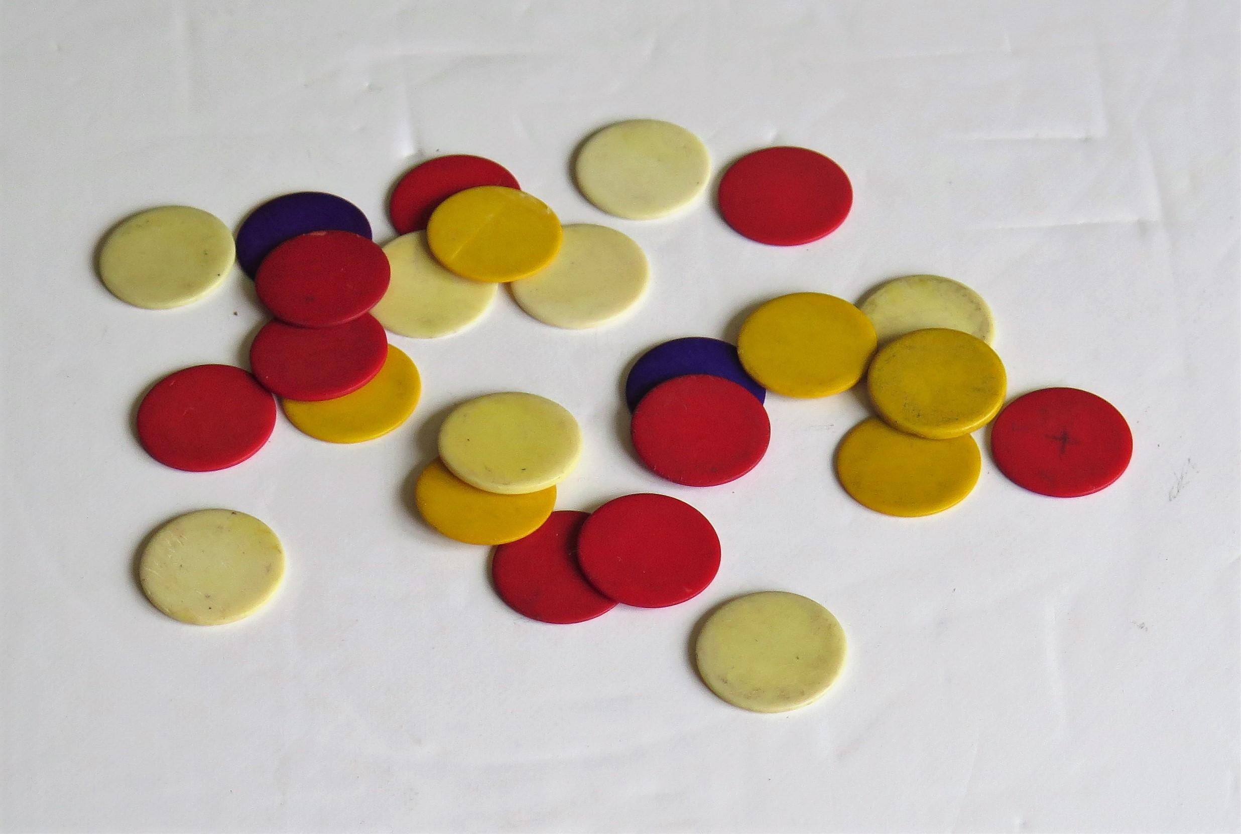 Glass Combination Board Game of Marble Solitaire and Tiddlywinks, circa 1925 For Sale