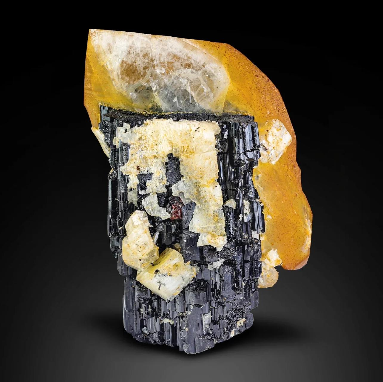 Combination Specimen Of Quartz On Schorl With Garnet Crystals From Pakistan For Sale 4