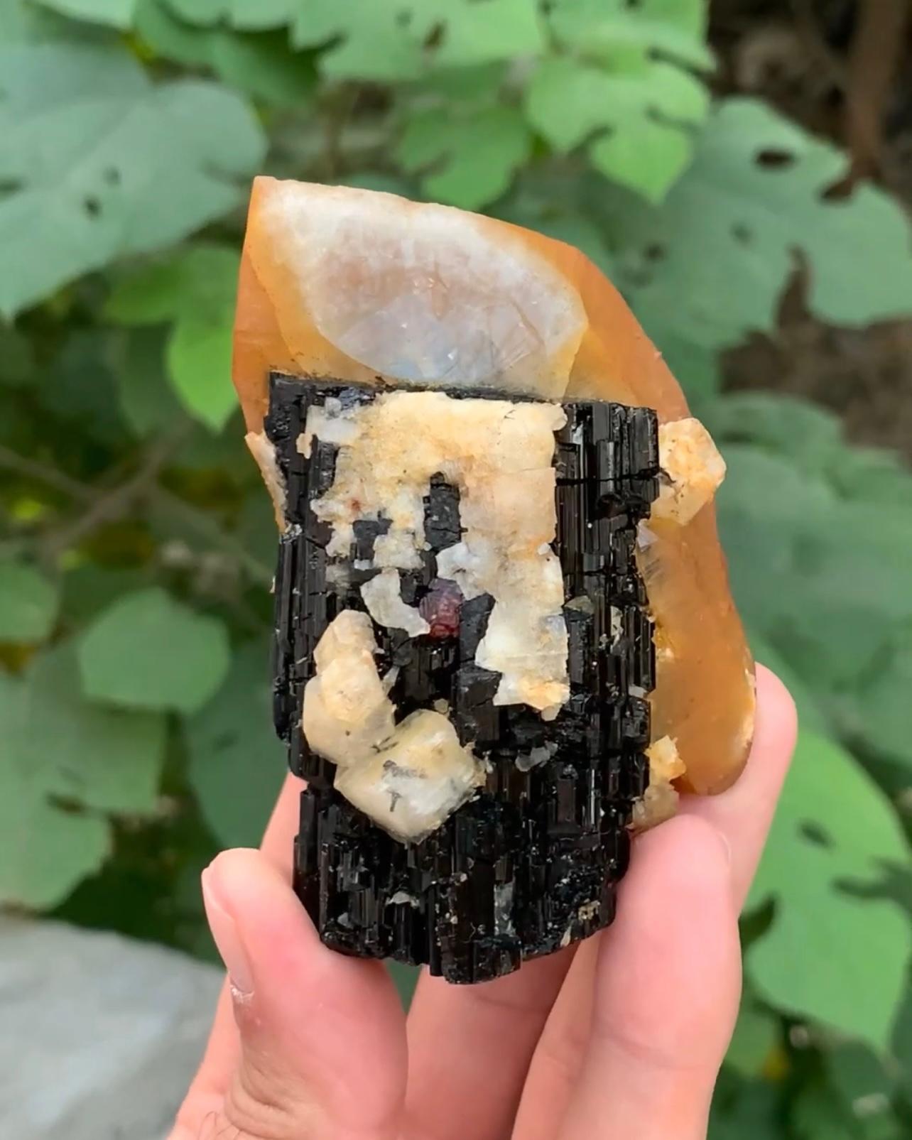 Combination Specimen Of Quartz On Schorl With Garnet Crystals From Pakistan For Sale 1