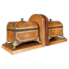 Vintage Combined listing for Mainland Smith bookends and nickel over brass skull
