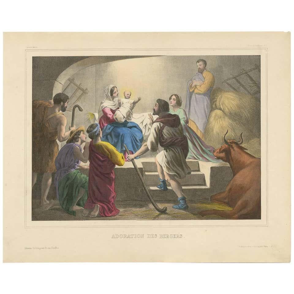 Paper Combined Listing of 12 Religious Prints published circa 1840