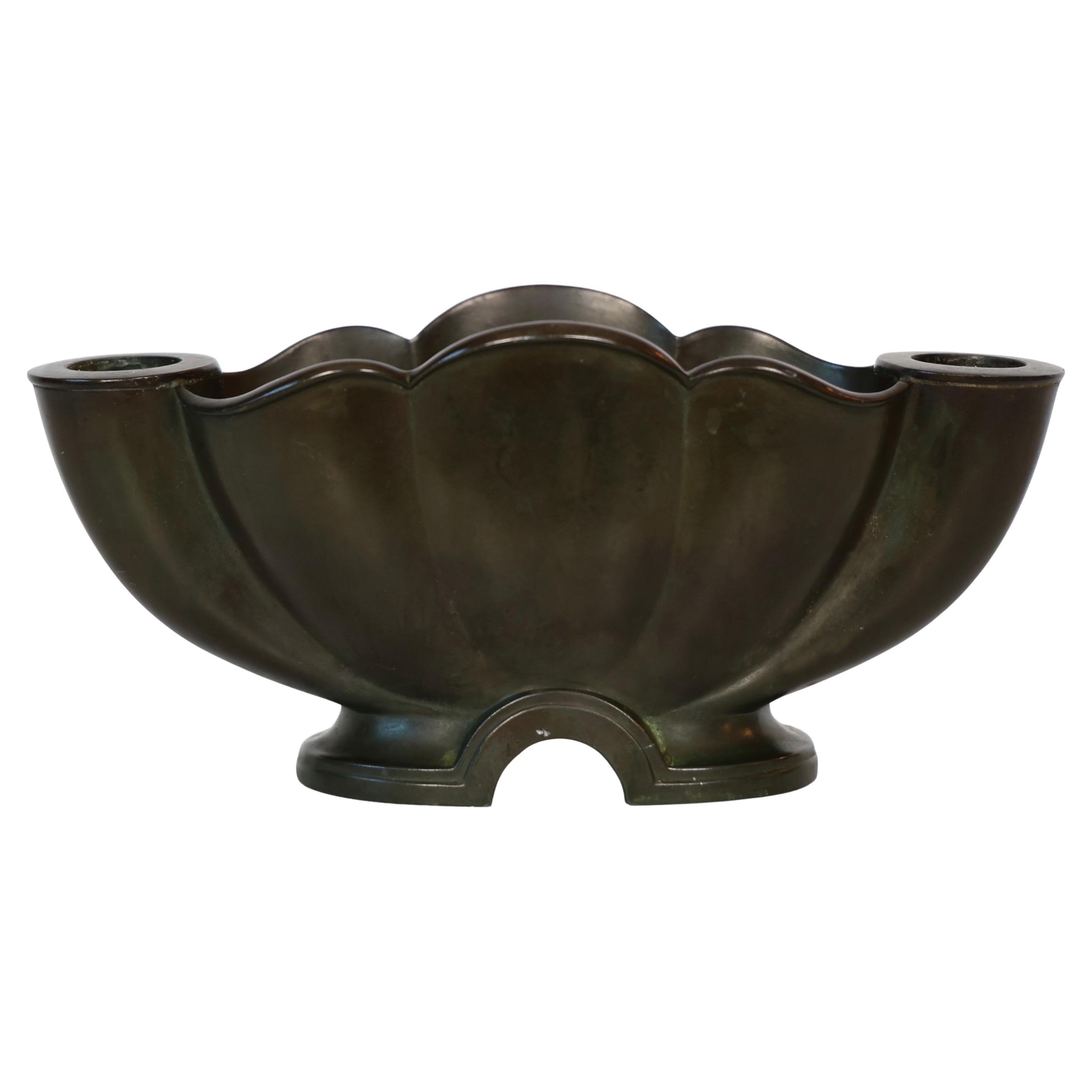 Combined Vase and Candle Holder by Just Andersen, 1930s, Denmark en venta