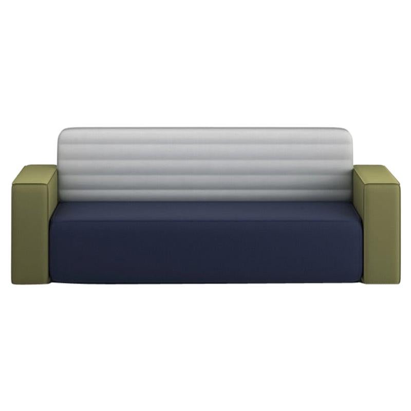 Combo Slim Sofa Green and White by Frank Chou For Sale