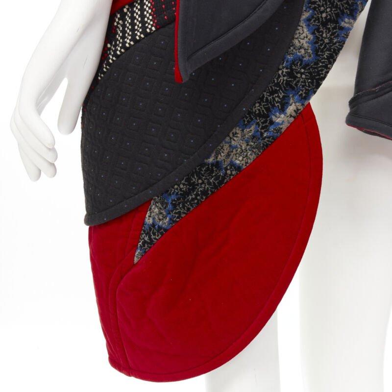 COME DES GARCONS 2001 Runway Vintage rot Samt Tweed dekonstruiert Korsett S im Angebot 6