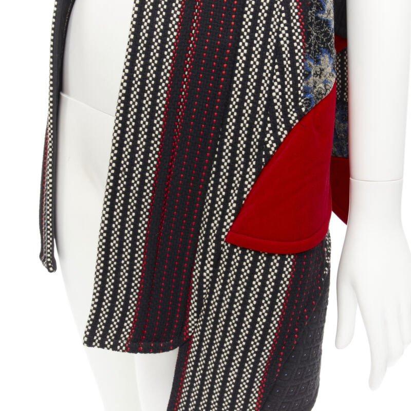 COME DES GARCONS 2001 Runway Vintage rot Samt Tweed dekonstruiert Korsett S im Angebot 2