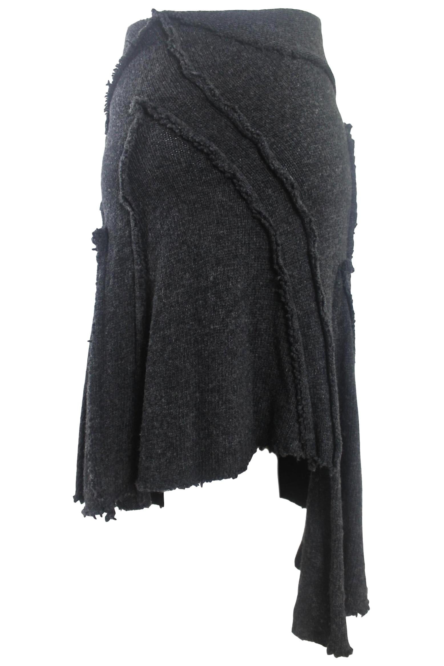 Women's Come des Garcons 2002 Collection Wool Knit Skirt For Sale