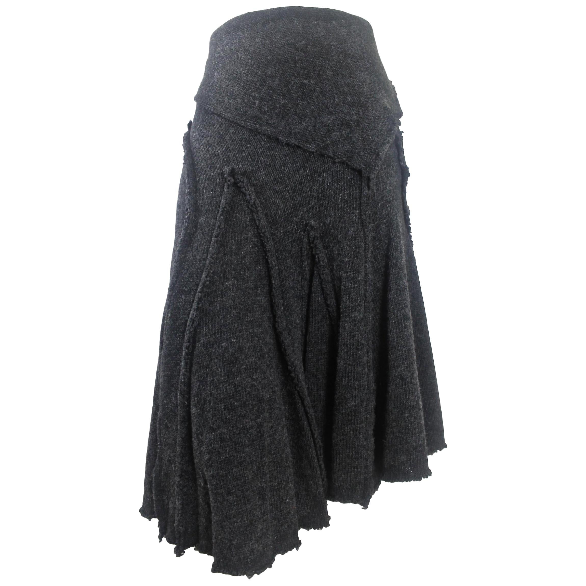 Come des Garcons 2002 Collection Wool Knit Skirt For Sale