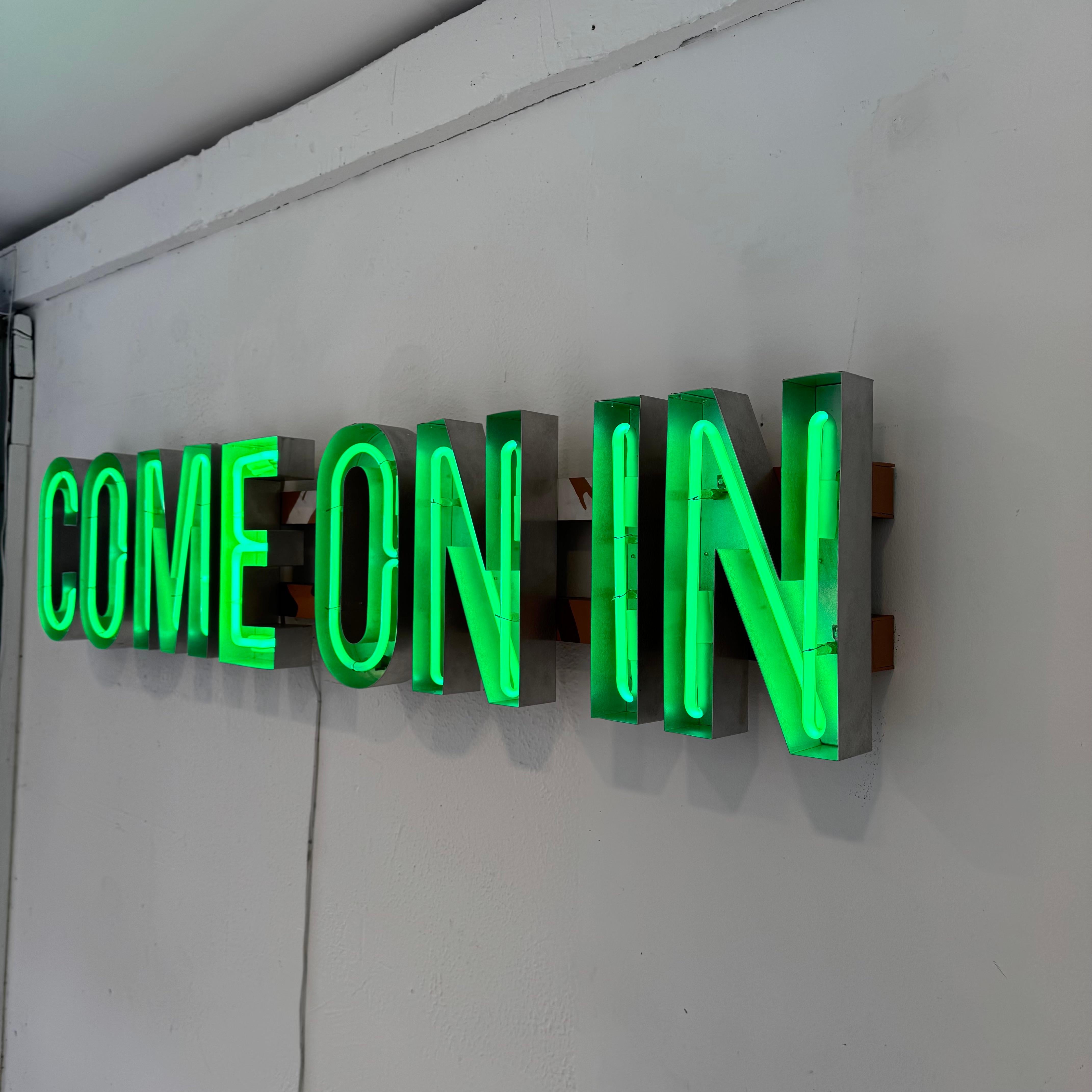 Late 20th Century 'COME ON IN' Neon Sign , 1990s USA For Sale