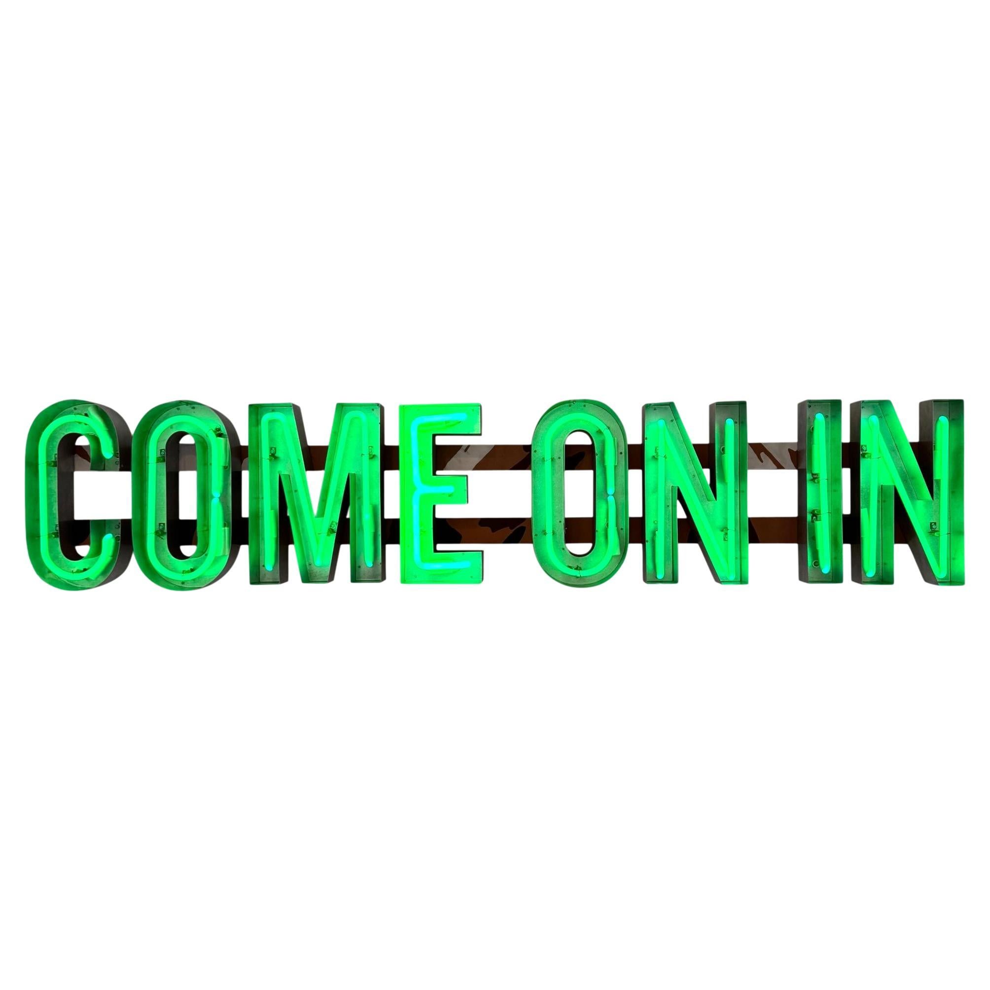 Insegna al neon 'COME ON IN' , anni '90 USA