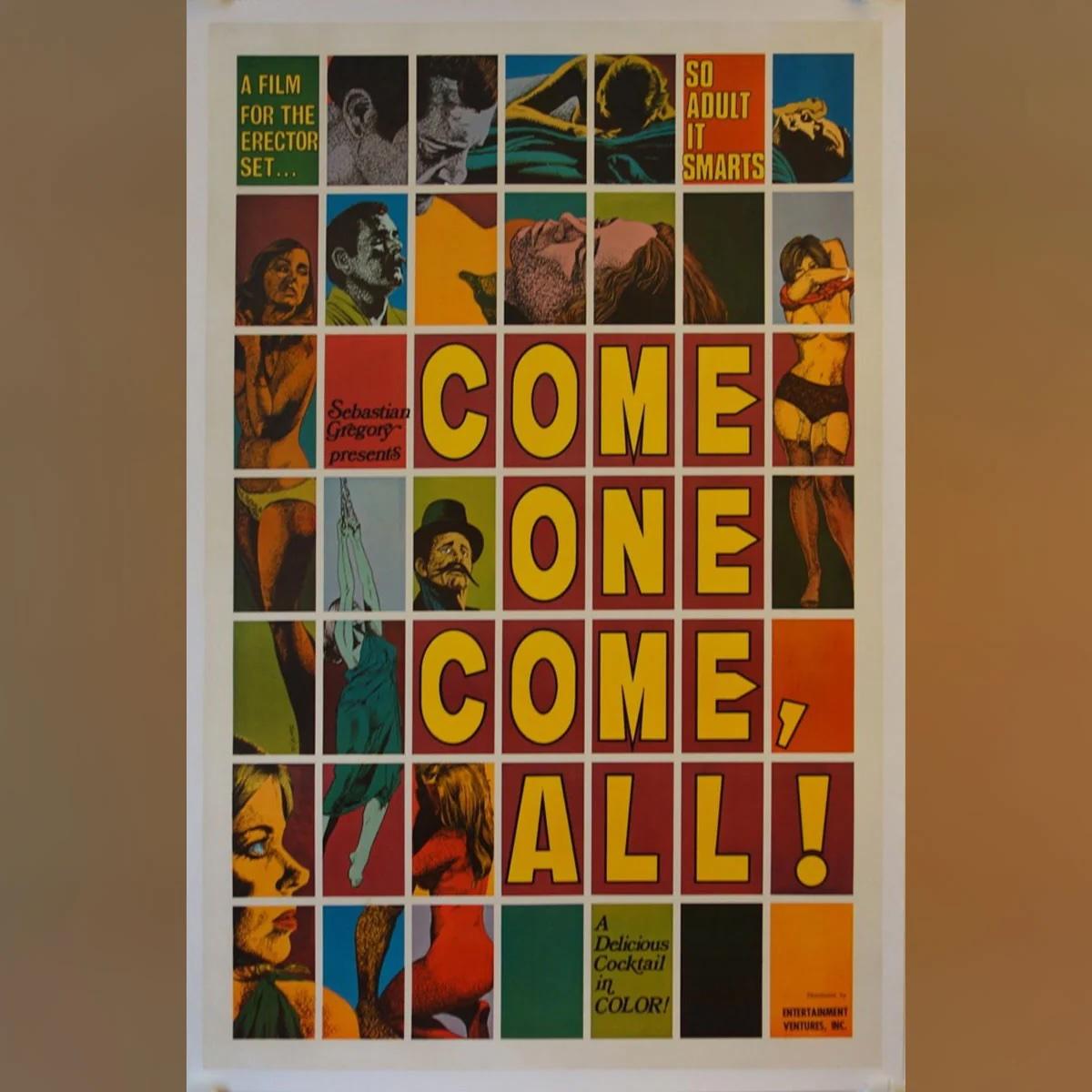Come One, Come All (1970)
Original One Sheet (27 X 41 Inches)

Original release US Onesheet movie poster. One of the best X-Rated movie posters ever and extremely rare. With Tony Vorno, Gina Montaine, Henry Dillon, directed by Tony Vorno (as