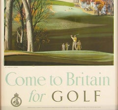 "Vieni in Gran Bretagna per il golf" Poster di viaggio d'epoca, circa 1952