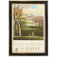 "Kommen Sie zum Golfen nach Großbritannien" Vintage-Reiseplakat:: ca. 1952